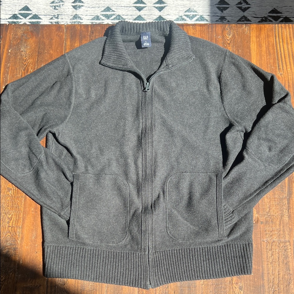 GAP Men's Charcoal Zip-Up Sweater